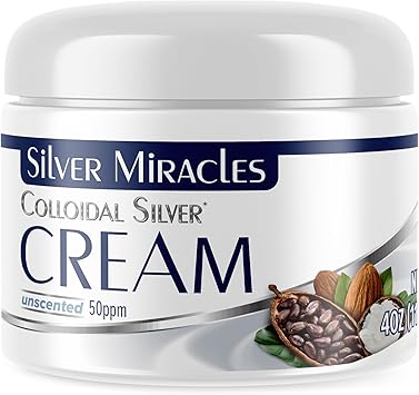 Silver Miracles Colloidal Silver Cream 4oz Colloidal Silver Skin Healing Cream Scent and Dye Free Moisturizes Dry Skin Made with 99999 Pure Silver - Image 1