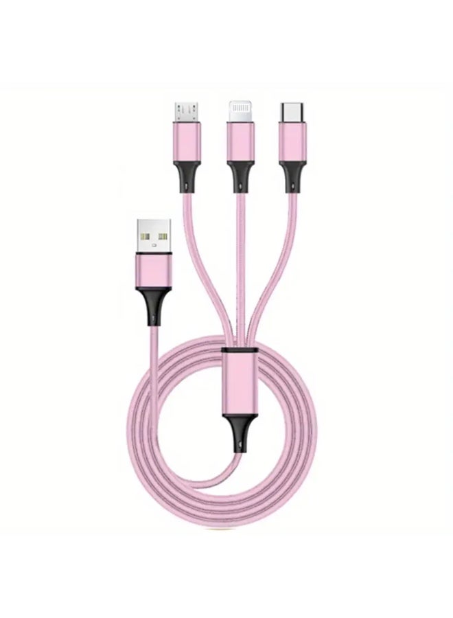 Arabash 3-in-1 Fast Charging USB Cable For IPhone, For, Type-C, Micro USB Devices, For IPhone 14/13/12/11 Pro Max SE/X/8/7/6, For, Xiaomi, Oppo, For VIVO, Redmi, OnePlus & Other For Android Smartphones - Image 2