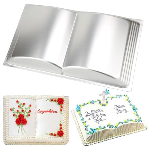 Cayanmydery Book Shape Cake Pan, 3D Birthday Cake Pan, Aluminum Alloy Cake Molds Nonstick Baking Tools - Image 1