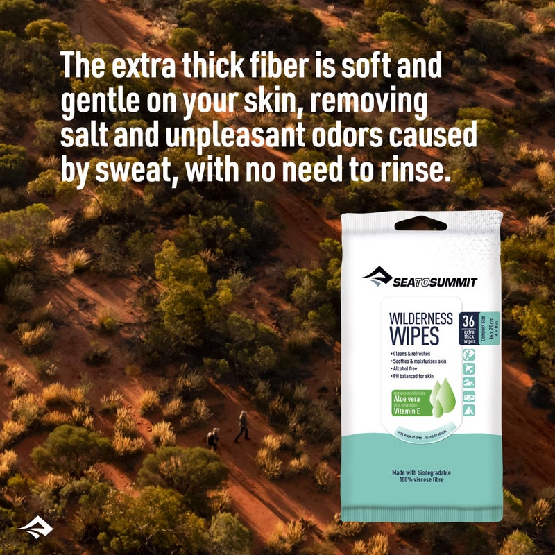 Sea to Summit Wilderness Wipes Rinse-Free Body Wipes, 2-Pack (36 wipes per pack) - Image 3