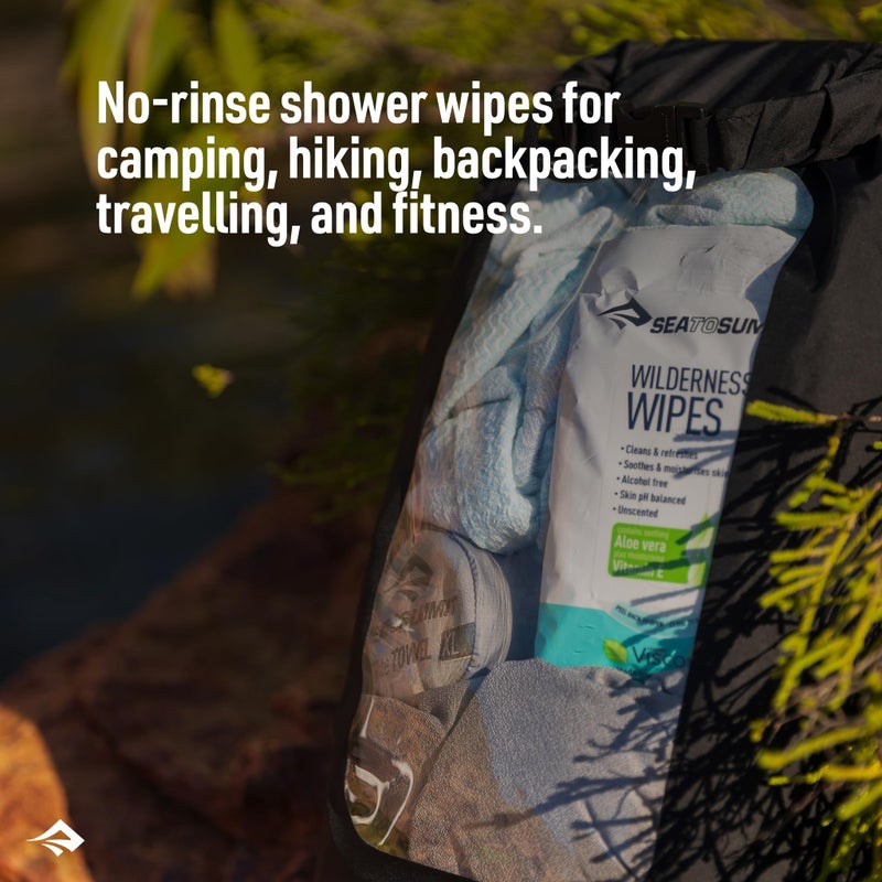 Sea to Summit Wilderness Wipes Rinse-Free Body Wipes, 2-Pack (36 wipes per pack) - Image 2