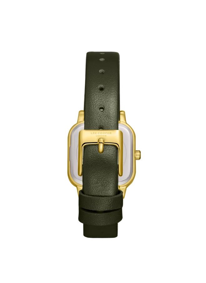 Lee Cooper Women's Analog Display Watch With Dark Green Leather Strap - LC08152.177  - Image 4