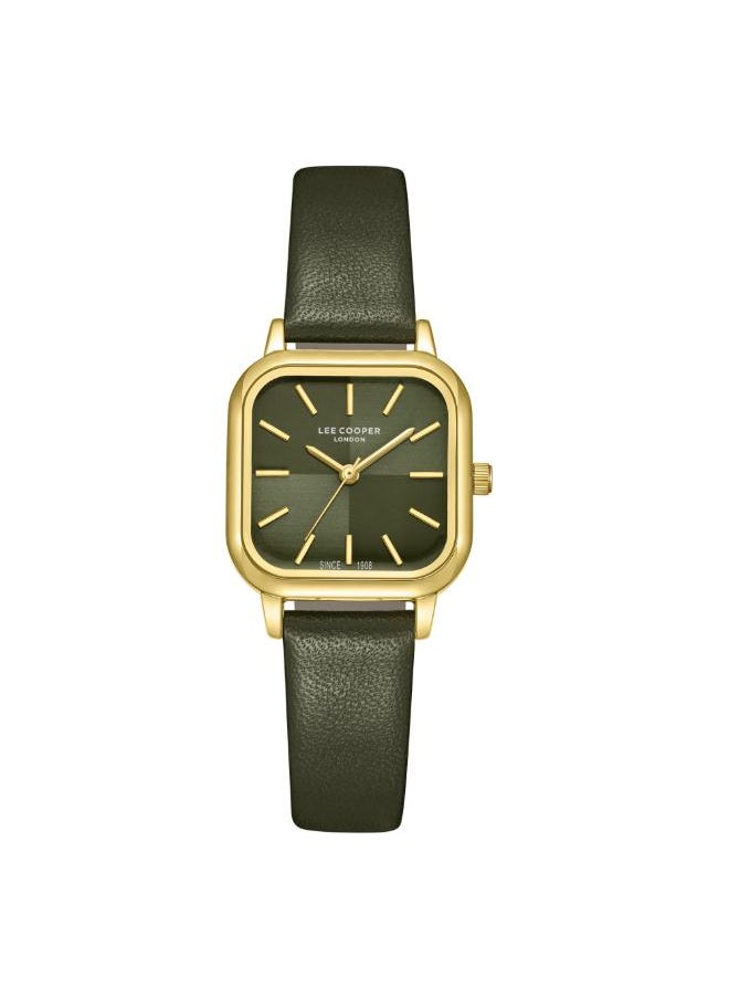 Lee Cooper Women's Analog Display Watch With Dark Green Leather Strap - LC08152.177  - Image 1