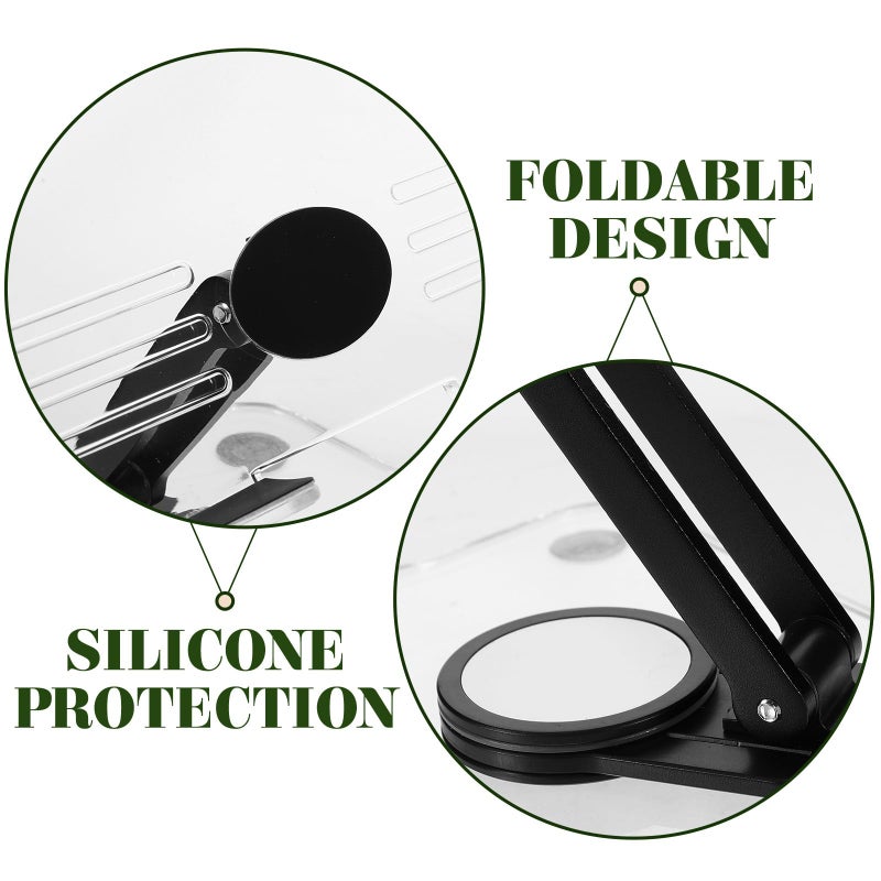Rotatable Folding Tablet Stand Adjustable Desktop Holder For Smartphones Black - Image 4