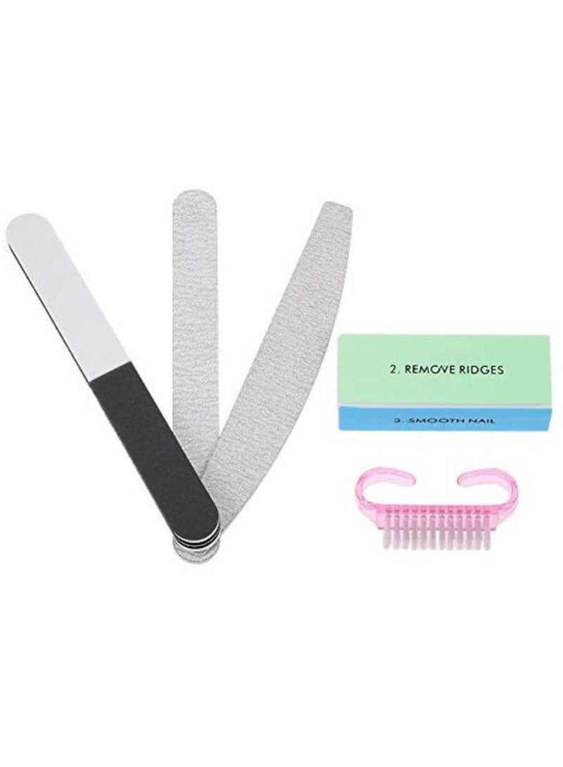 Kanza مجموعة مبرد أظافر مكونة من 5 قطع، مجموعة مبرد أظافر احترافية قابلة للغسل وصقل/صنفرة، مجموعة تلميع الأظافر، مجموعة أدوات مانيكير للاستخدام المنزلي والصالون - Image 2