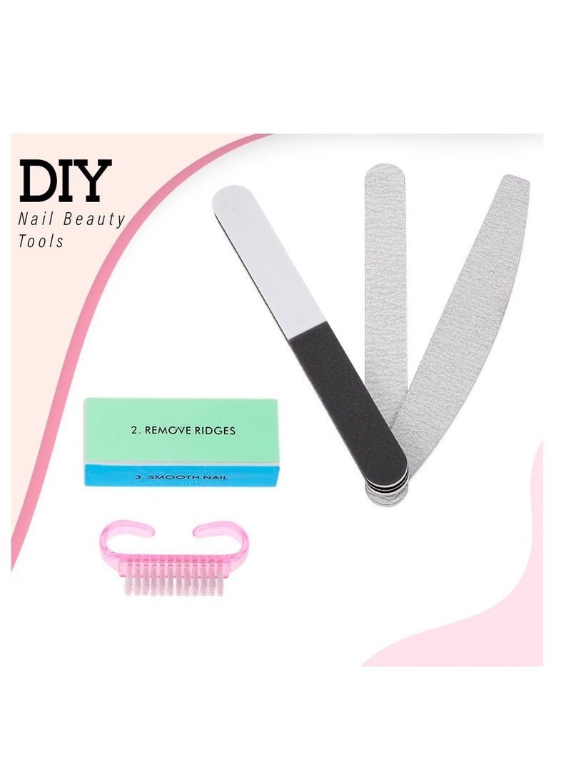 Kanza مجموعة مبرد أظافر مكونة من 5 قطع، مجموعة مبرد أظافر احترافية قابلة للغسل وصقل/صنفرة، مجموعة تلميع الأظافر، مجموعة أدوات مانيكير للاستخدام المنزلي والصالون - Image 5