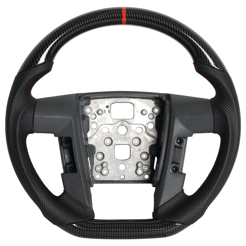 JIANGGAI Dshaped Perforated Leather Grip Steering Wheel Hydro Dip Carbon Fiber Steering Wheel With Trim Fit For Ford F150 Raptor 20092014