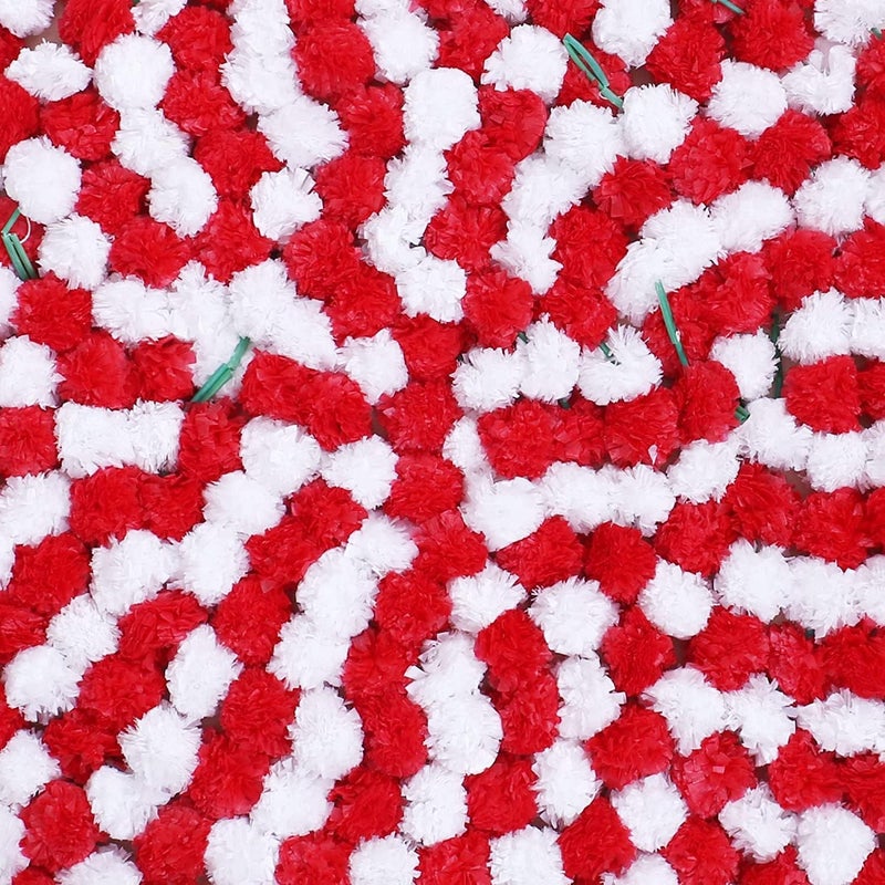 Paruu Artificial Marigold Flowers for Decoration Long Marigold Garlands/Toran/Strings for Decoration genda phool Mala for Wedding & Festival (Red, Pack of 10) - Image 3