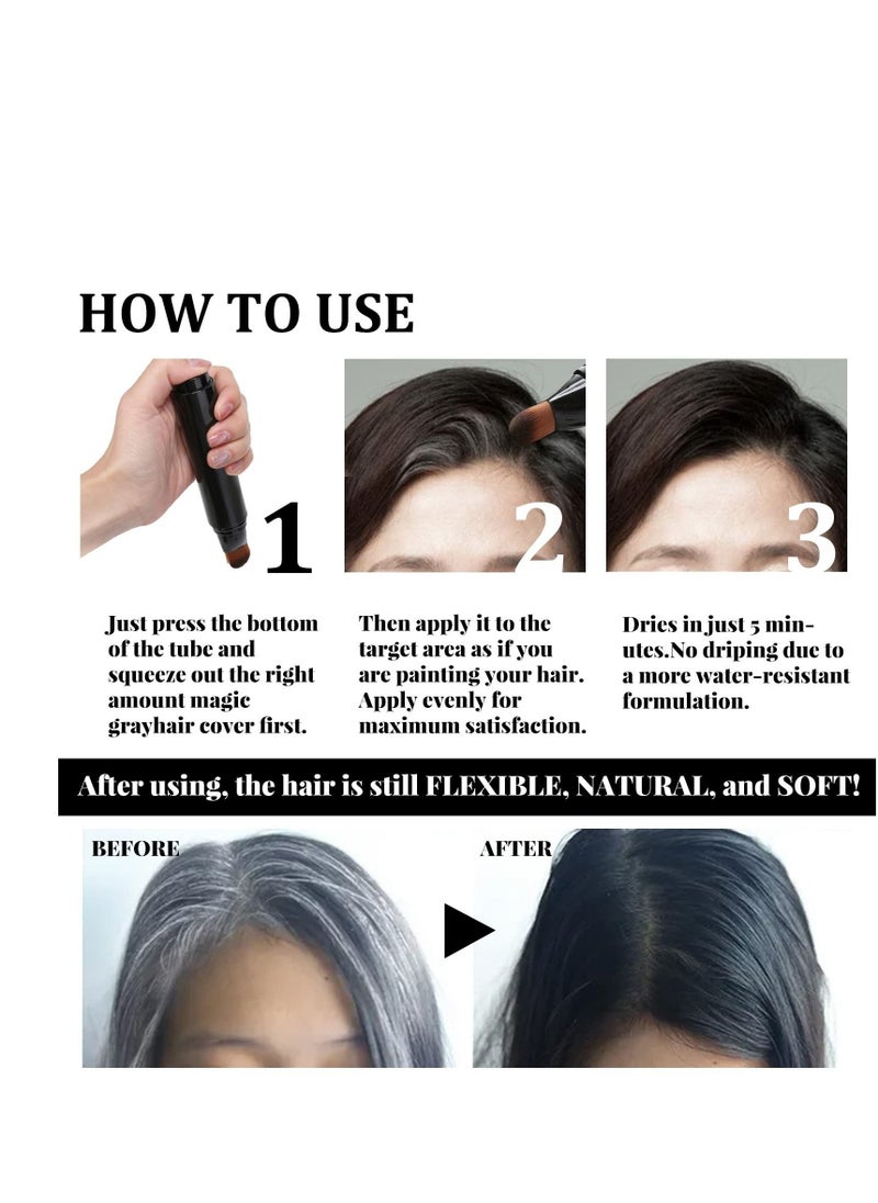 SYOSI - Root Touch Up, Hair Dye Pen, Root Cover Up Black, Hairline Powder Stick, Haircolor Touch-Up Stick to Cover Gray Hair Root, Semi-permanent Root Hair Coloring (Brown) - Image 1