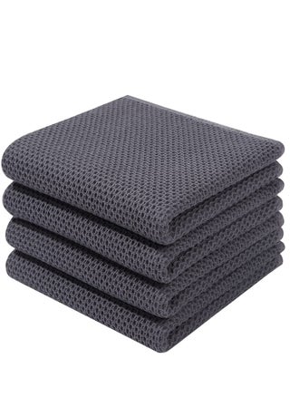 MahMir 100% Cotton Waffle Weave Kitchen Dish Cloths, Waffle Tea Towels Ultra Soft Absorbent Quick Drying Dish Towels, 34x34 CM , 4-Pack. (Grey) - pzsku/ZF1F86ECA5910200DF87BZ/45/_/1674057961/d206d8d0-fc5f-4bb4-b29d-50ea7bd5e7fb