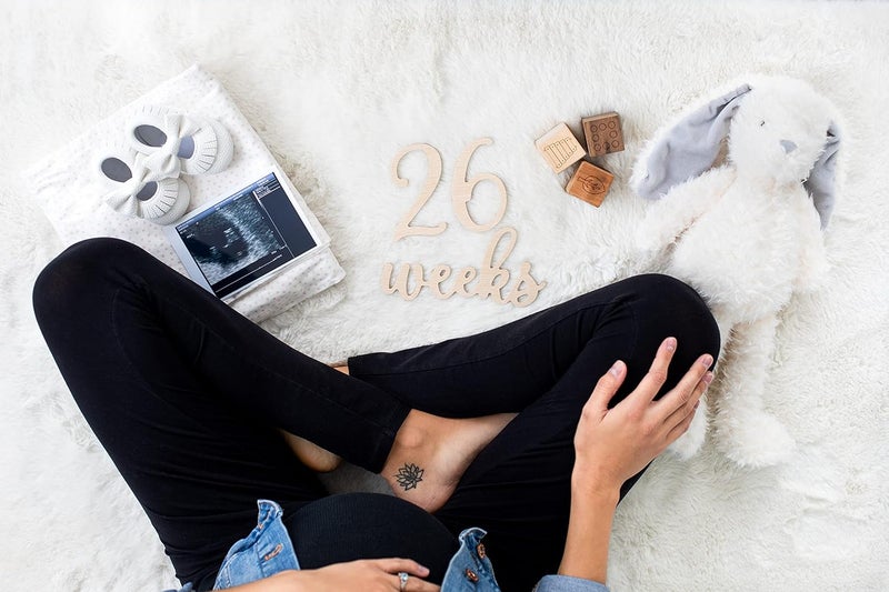 Pear Head Wooden Milestone Numbers & Words, Baby Announcement Cards, Milestone Marker Keepsakes, Pregnancy Milestone Markers, Wooden Photo Props for Pregnancy and Baby - Image 5