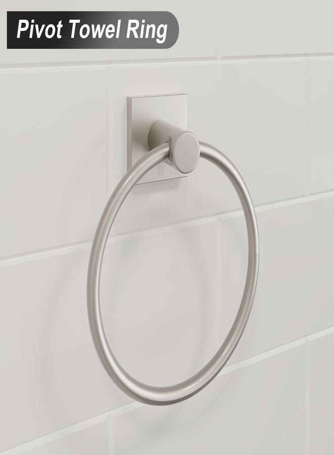 BGL Towel Ring Brushed Nickel Modern Hand Towel Ring 2 Packs for Bathroom Wall Mounted Bathroom Towel Holder Bathroom Towel Rack - Image 3