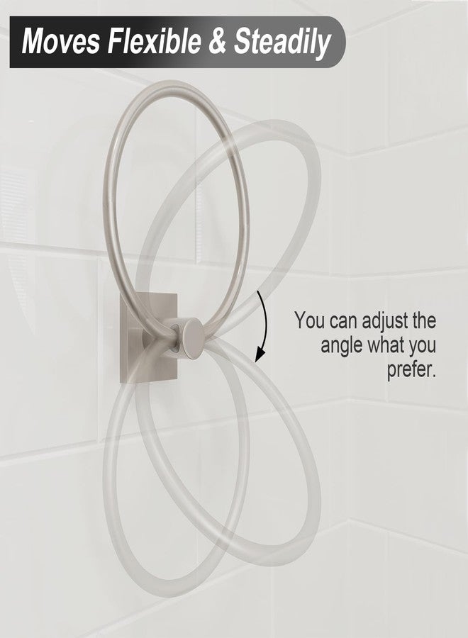 BGL Towel Ring Brushed Nickel Modern Hand Towel Ring 2 Packs for Bathroom Wall Mounted Bathroom Towel Holder Bathroom Towel Rack - Image 4