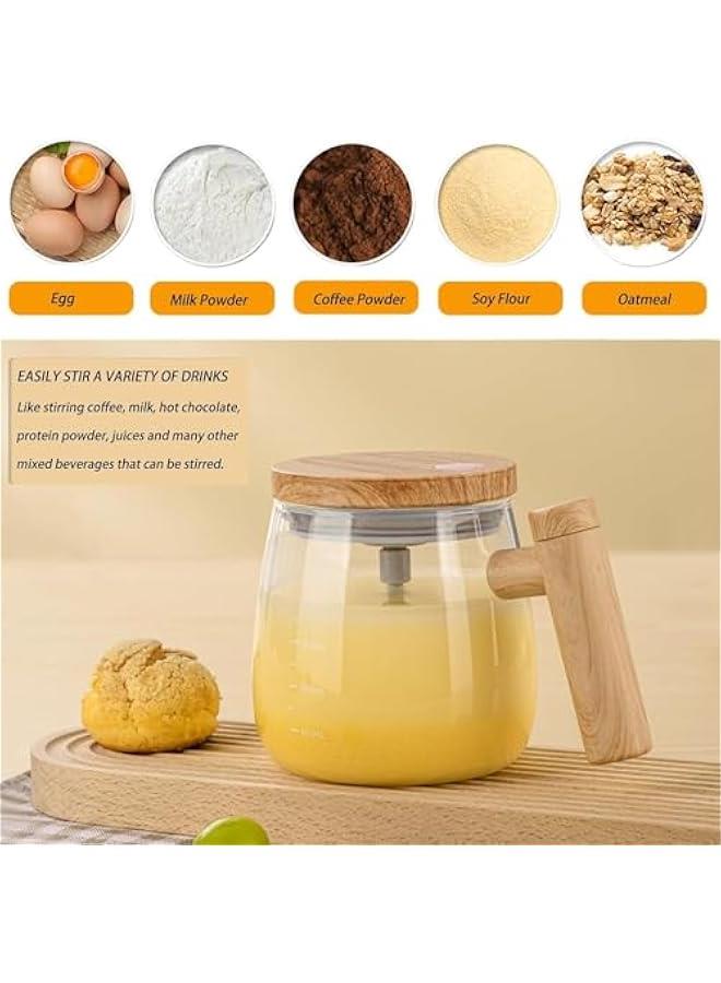 HOOKOR Durku Electric Self Stirring Mug with Lid,High Speed Glass Mixing Cup for Coffee, Travel & Office,Waterproof, Detachable Rod, Lightweight 14oz, Suitable for Home Use  - Image 5