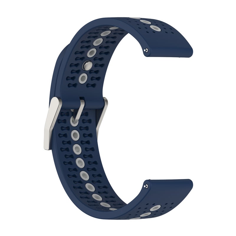 erorex For Samsung Galaxy Watch4 40Mm Two-Color Silicone Breathable Watch Band(Midnight Blue + Grey) - Image 3