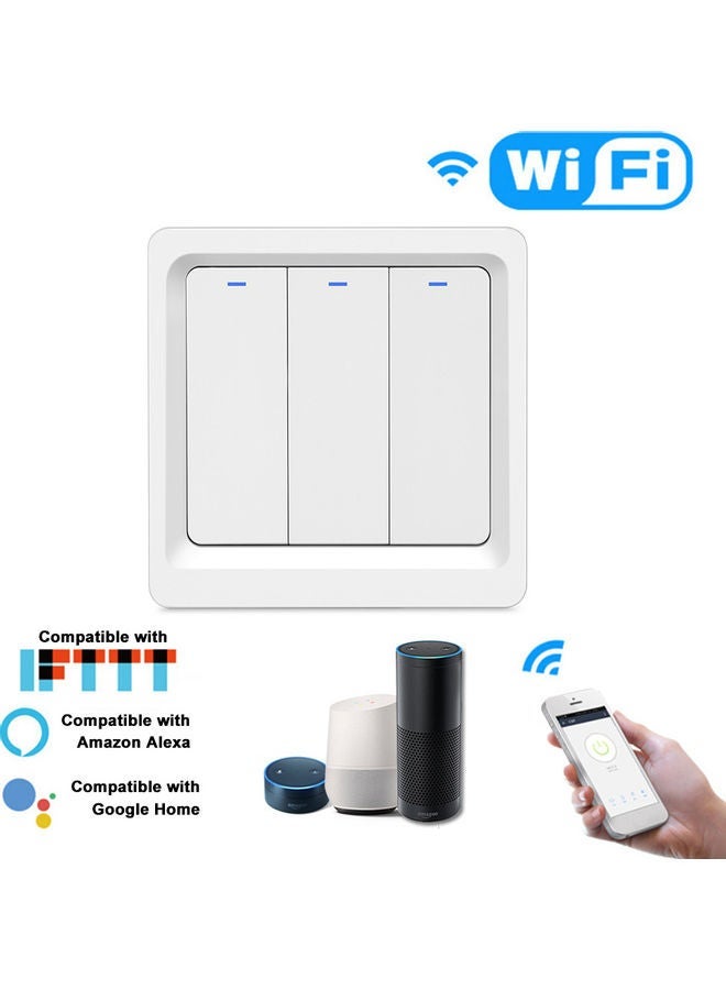 NIBEMINENT WiFi Smart Home Light Switch Push Button White 10.5 x 5 10.5cm - Image 1