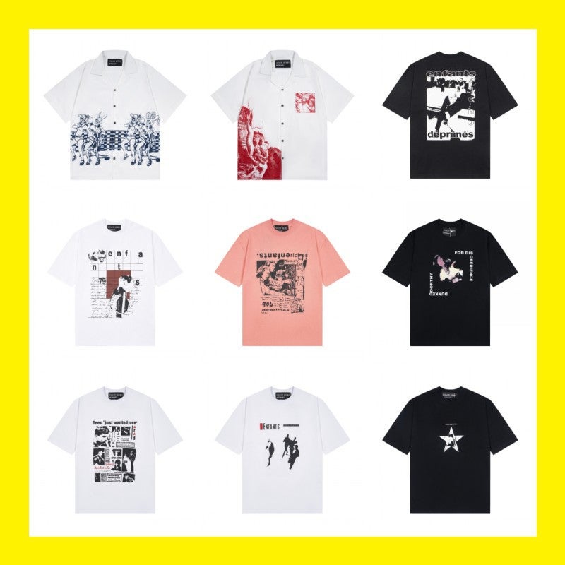 Melloanious Rich Kid 25 New Style Loose Fit American Trend Quiet Eye Print Round Neck Short Sleeve T-Shirt High Street - Image 2