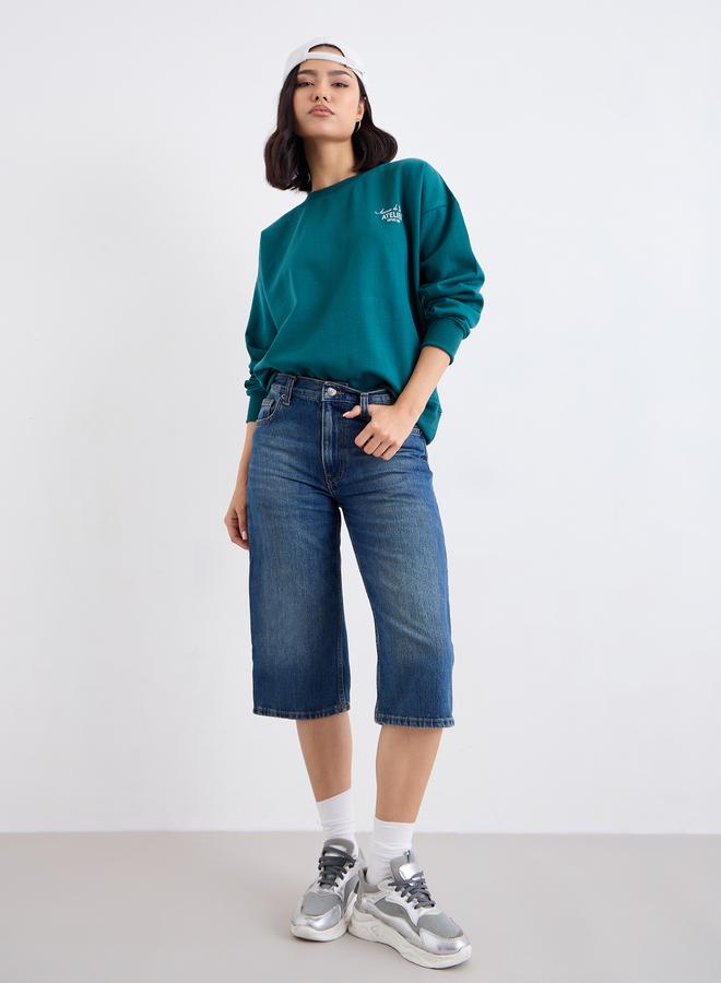 ستايلي سويت شيرت فضفاض بطبعة كتابة - Image 1