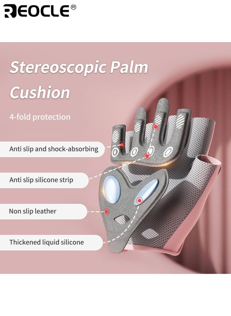 REOCLE 1 Pair Non-Slip Fitness Gloves with Full Palm Protection and Breathable Design Workout Training Gloves with Enhanced Grip for Gym Strength Training Outdoor Sports - Image 2