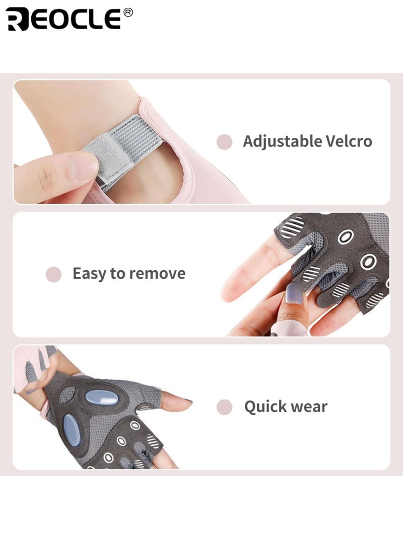 REOCLE 1 Pair Non-Slip Fitness Gloves with Full Palm Protection and Breathable Design Workout Training Gloves with Enhanced Grip for Gym Strength Training Outdoor Sports - Image 4