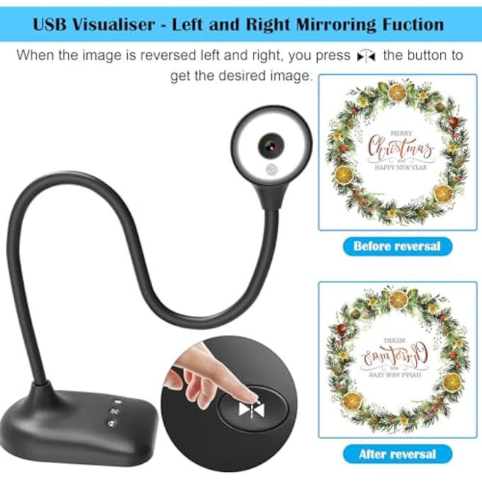 rayihni VISUALISER FOR TEACHING, USB DOCUMENT CAMERA, PC VIEWERS FOR CLASSROOM WITH LED LIGHT, AUTO FOCUS, IMAGE INVERT, FOLD, FOR MAC OS, WINDOWS, CHROMEBOOK, FOR DISTANCE LEARNING, DRAW ONLINE - Image 3