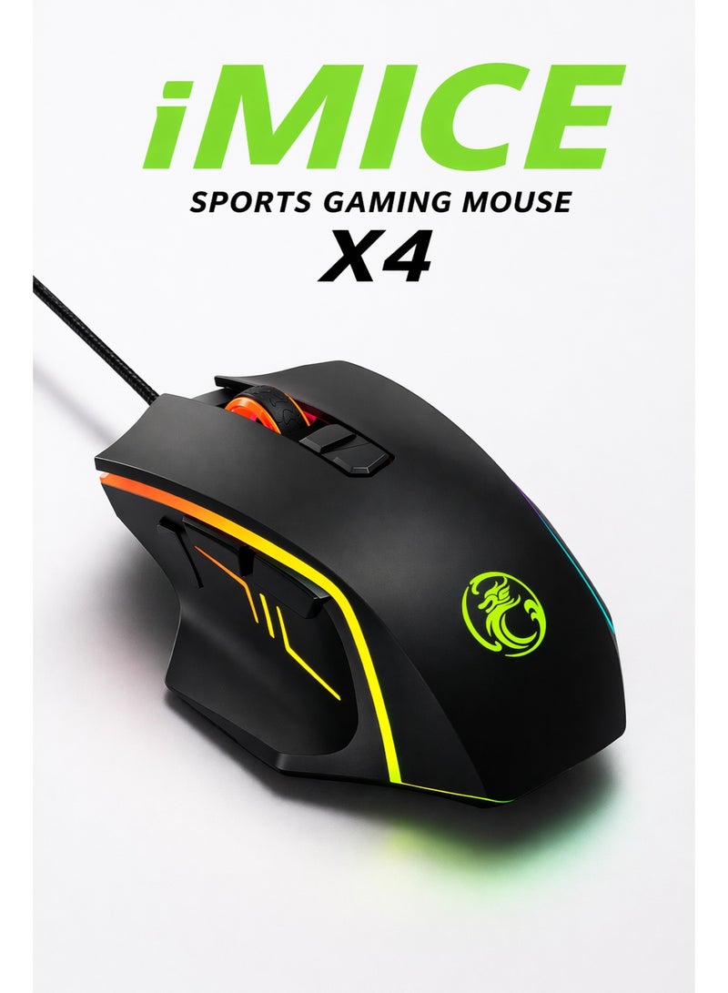IMICE X4 Gaming Mouse – RGB Wired Ergonomic Gaming Mouse with Adjustable DPI for PC & Laptop - Image 1