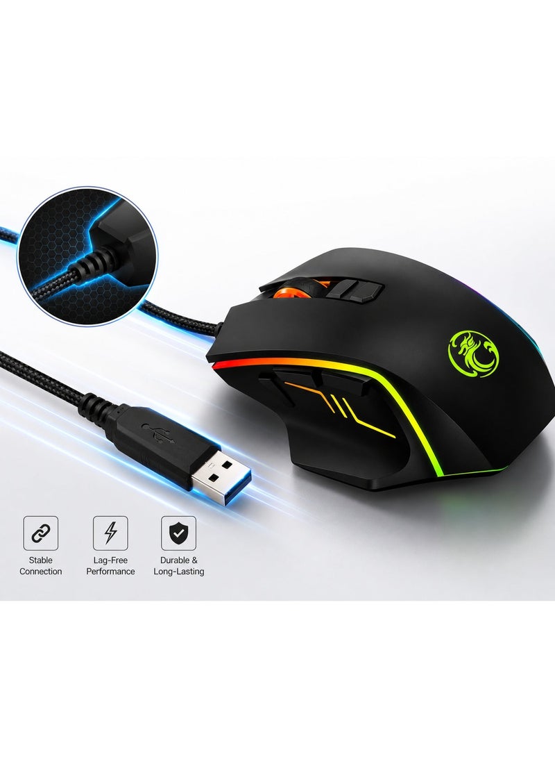 IMICE X4 Gaming Mouse – RGB Wired Ergonomic Gaming Mouse with Adjustable DPI for PC & Laptop - Image 3