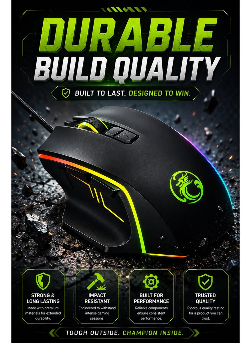 IMICE X4 Gaming Mouse – RGB Wired Ergonomic Gaming Mouse with Adjustable DPI for PC & Laptop - Image 4