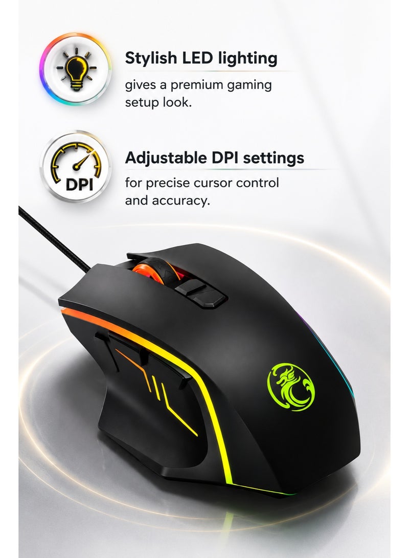 IMICE X4 Gaming Mouse – RGB Wired Ergonomic Gaming Mouse with Adjustable DPI for PC & Laptop - Image 5
