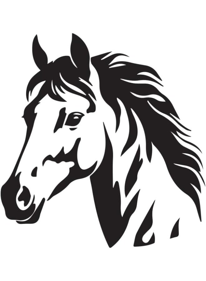 MAXPIX LLC Premium Horse Wall Sticker – Black Vinyl Self-Adhesive Horse Head Decal for Living Room & Bedroom - Image 1