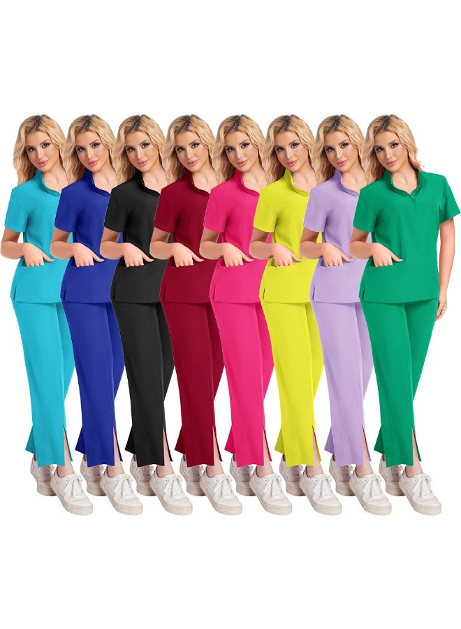 Loquat Womens Medical Scrubs Set Medical Uniform Set Black - Image 3