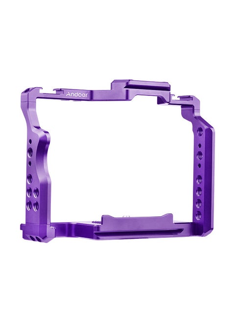 Camera Cage Aluminum Alloy Video Cage with Dual Cold Shoe Mounts Numerous 1/4 Inch Threads Replacement for Sony A7IV/ A7III/ A7II/ A7R III/ A7R II/ A7S II