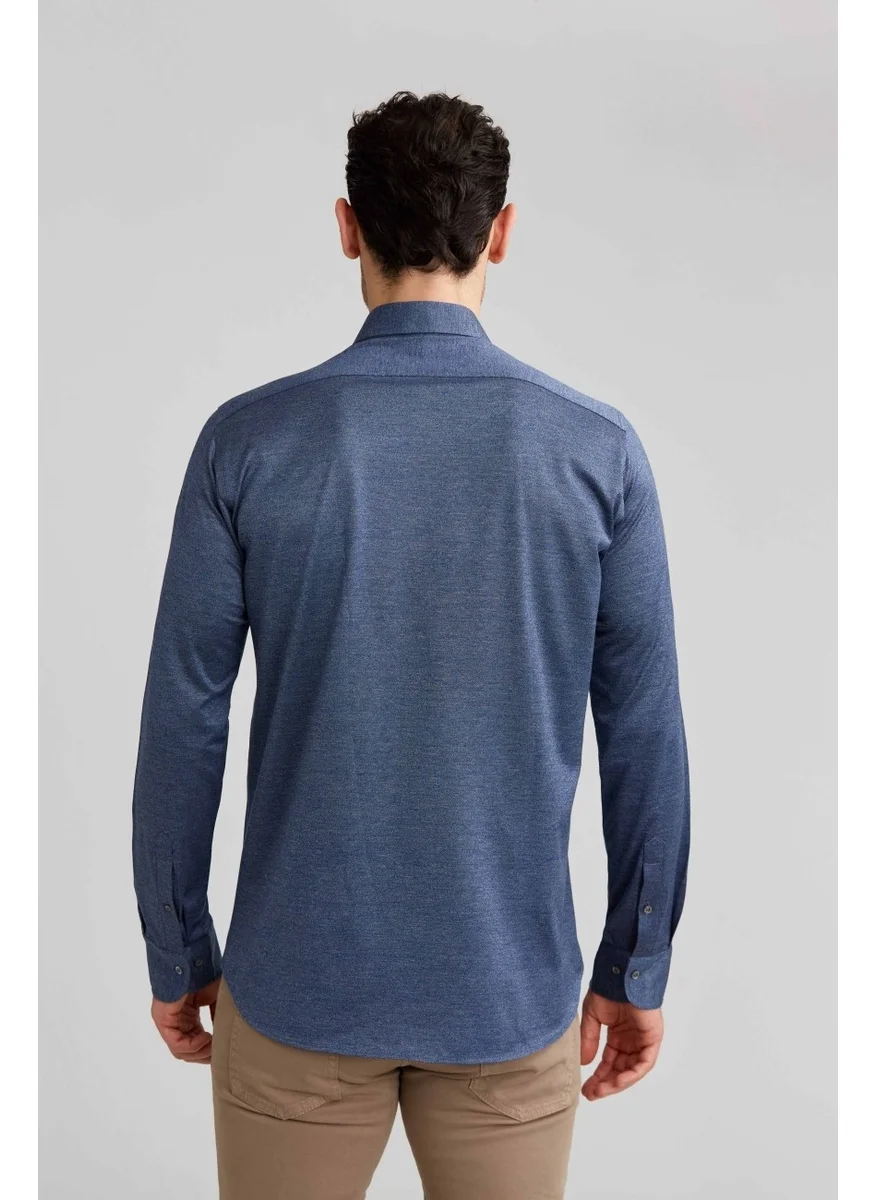 Bisse Platinium Regular Fit Shirt Dark-Navy Blue PLTG017_D40