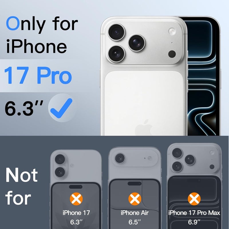 Jetech حماية شاشة الخصوصية لجهاز آيفون 17 برو 6.3 بوصة، زجاج مقسى مضاد للتجسس مع أداة تركيب سهلة، عبوة 2 - Image 2