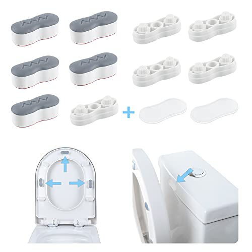 Xfenvs Bidet Toilet Seat Bumpers,Toilet Lid Bumper with 2 Height Choose,Strong Self Adhesive Universal Bidet Bumpers,Avoid Touching Toilet Seat Bumper 5 for Toilet Lid, 2 for Toilet Tanks (Peanut, Grey) - Image 1