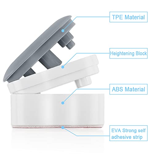 Xfenvs Bidet Toilet Seat Bumpers,Toilet Lid Bumper with 2 Height Choose,Strong Self Adhesive Universal Bidet Bumpers,Avoid Touching Toilet Seat Bumper 5 for Toilet Lid, 2 for Toilet Tanks (Peanut, Grey) - Image 3