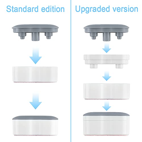 Xfenvs Bidet Toilet Seat Bumpers,Toilet Lid Bumper with 2 Height Choose,Strong Self Adhesive Universal Bidet Bumpers,Avoid Touching Toilet Seat Bumper 5 for Toilet Lid, 2 for Toilet Tanks (Peanut, Grey) - Image 4