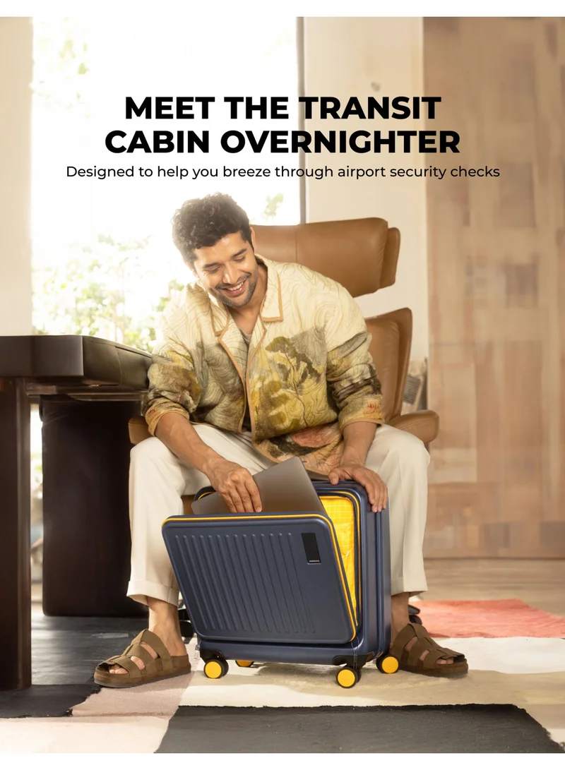 Mokobara The Transit Cabin Overnighter - Polycarbonate Material | Navy Blue, We Meet Again Sunray