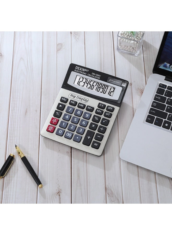 ديكسين آلة حاسبة مكتبية قابلة للإمالة بشاشة عرض مكونة من 12 رقمًا للمكتب والدراسة - Image 4