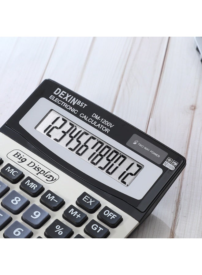 ديكسين آلة حاسبة مكتبية قابلة للإمالة بشاشة عرض مكونة من 12 رقمًا للمكتب والدراسة - Image 3