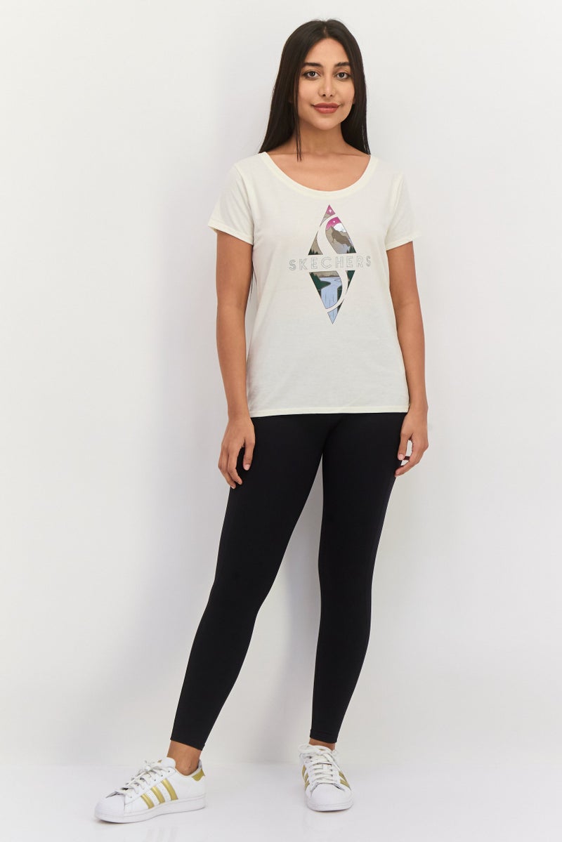 SKECHERS Women Sportswear Fit Outdoor T-Shirt, Off White - Image 4