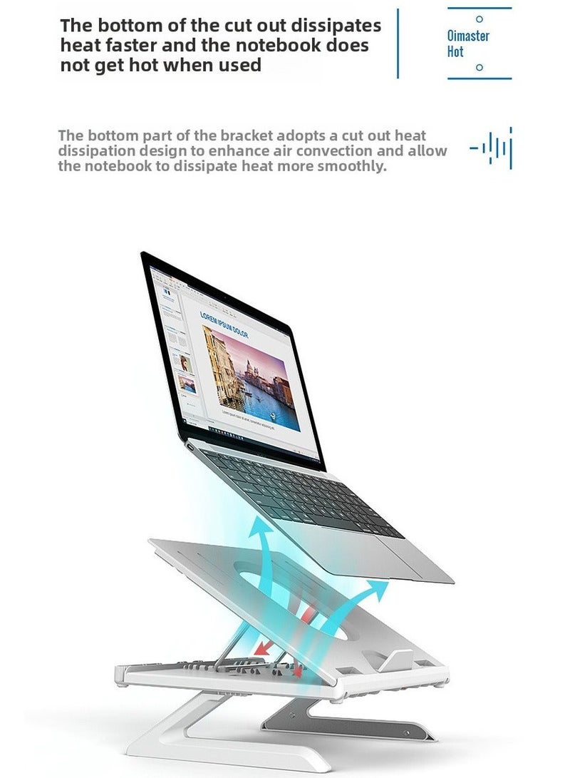 OImaster Laptop Stand, Muti-Angle Adjustable Portable Foldable Stand with Heat-Vent, Ergonomic Laptop Stand Riser for Desk Compatible with MacBook, Air, Pro, Surface Laptop (9-15.6 inches) (white) - Image 5