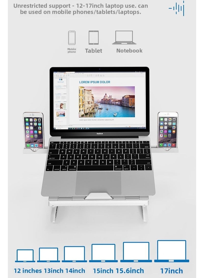 OImaster Laptop Stand, Muti-Angle Adjustable Portable Foldable Stand with Heat-Vent, Ergonomic Laptop Stand Riser for Desk Compatible with MacBook, Air, Pro, Surface Laptop (9-15.6 inches) (white) - Image 4
