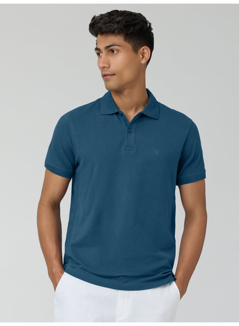 اكس واي اكس اكس تيشيرت بولو رجالي من XYXX، مصنوع من قطن ممشط نقي، بقصة عادية. - Image 1