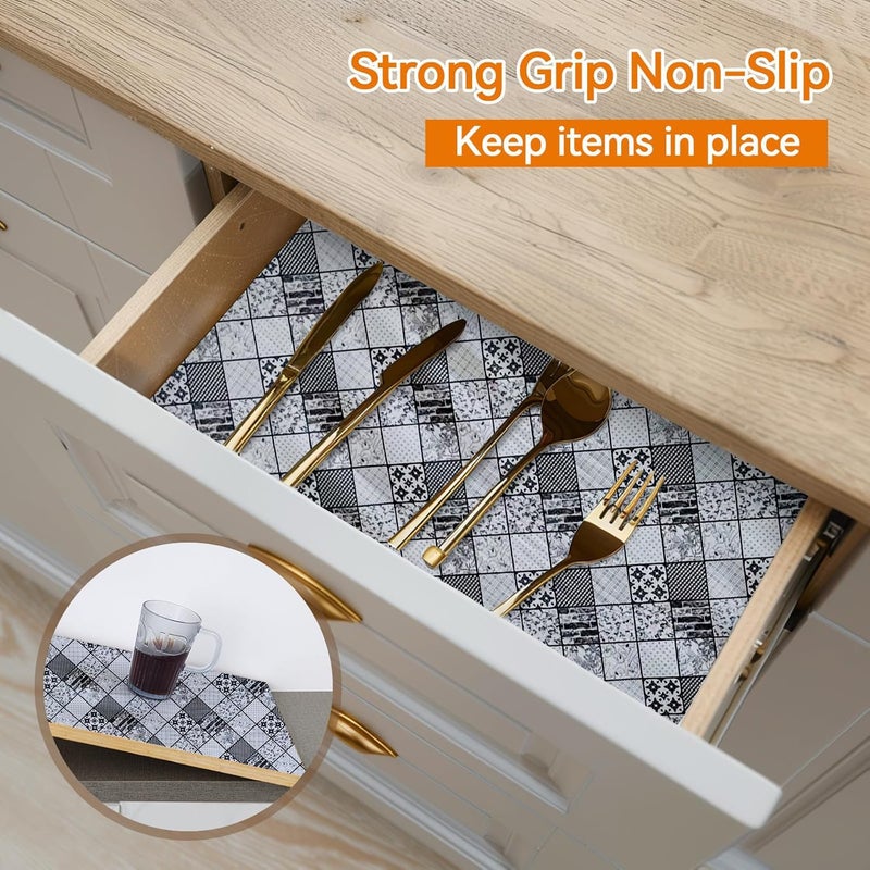 Vocal Store Anti-Slip Kitchen Cabinet Drawer Shelf Mat Liner Sheets Textured Multipurpose 5 Meter Roll, Grey - CDOJ9-P31-5M - Image 2