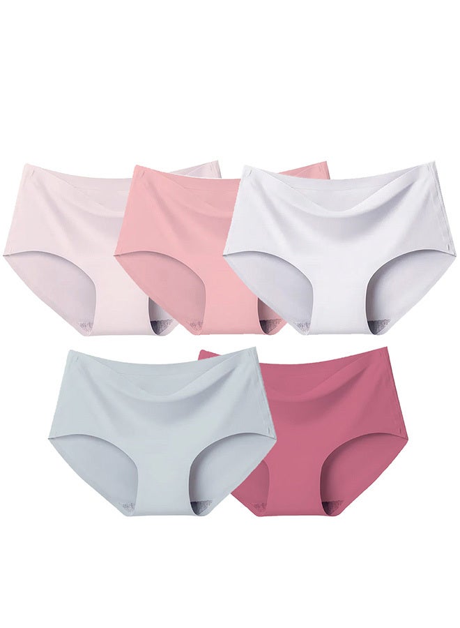 5 Packs Women's Small Size Underwear Silk Women Lingerie Seamless Women High Rise Underwear Multicolour /S(waist 56-62/Weight ≤45kg)  - Image 2