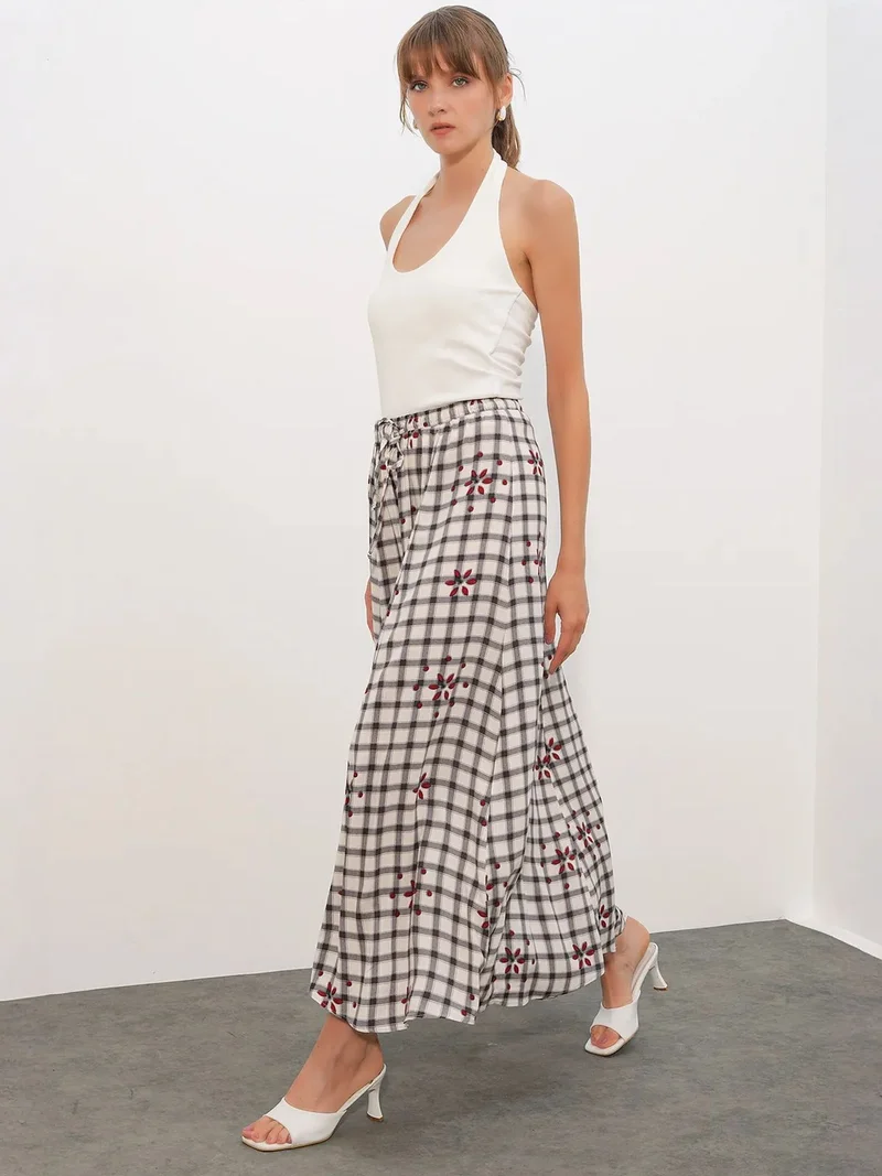 Big Dart Multicolor BDART High-Waist Plaid Maxi Skirt for Women | Best Price UAE