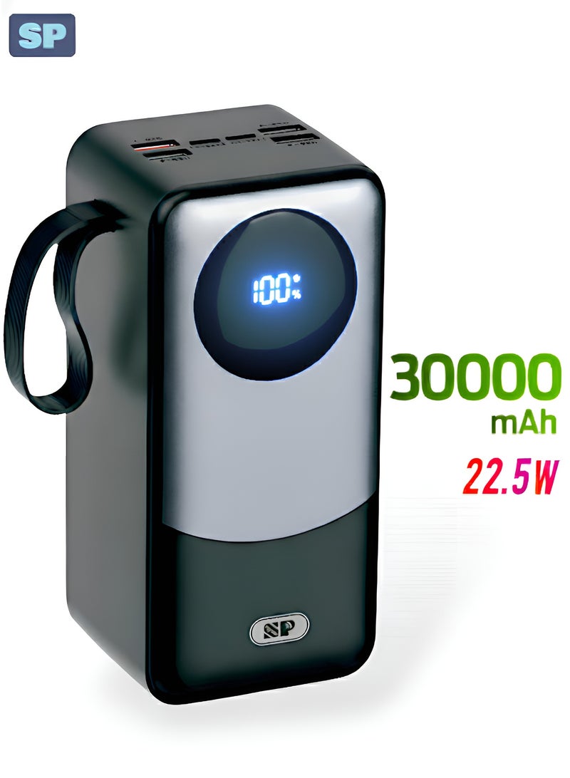 أس بي باور بانك فائق السرعة بسعة 30000 مللي أمبير/ساعة بتقنية PD وQC3.0 بقدرة 20 واط | شاحن سريع فائق السعة بمنفذي USB بقوة 22.5 واط - Image 1