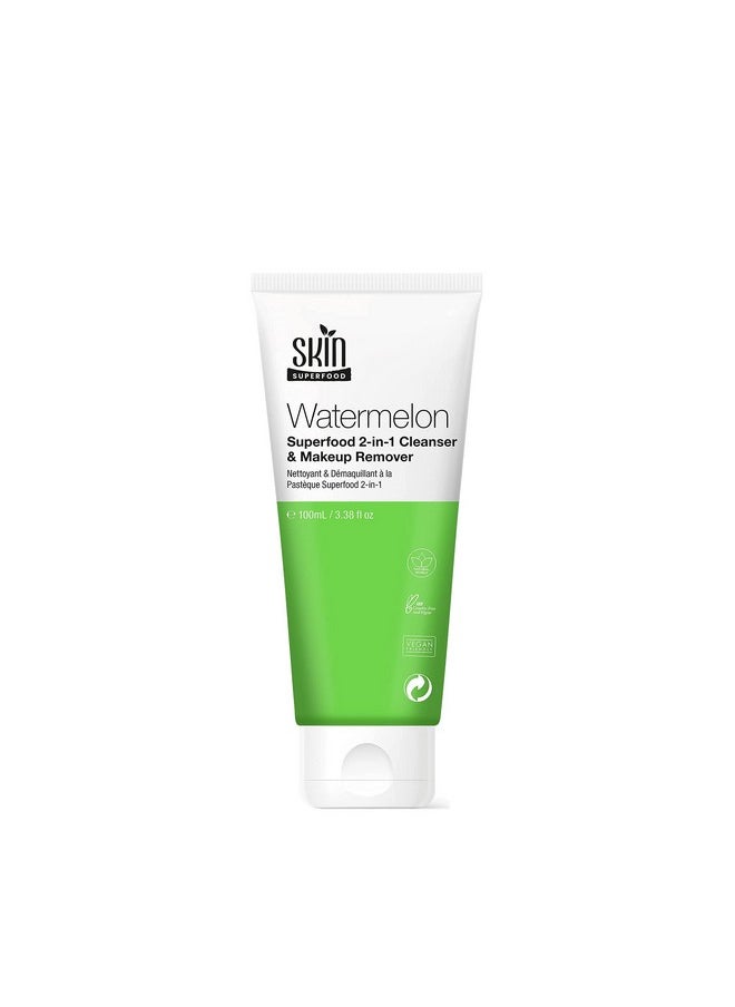 SKIN SUPERFOOD - 2In1 Watermelon Cleanser & Makeup Remover. Natural & Vegan 3.38 Fl Oz - Image 1