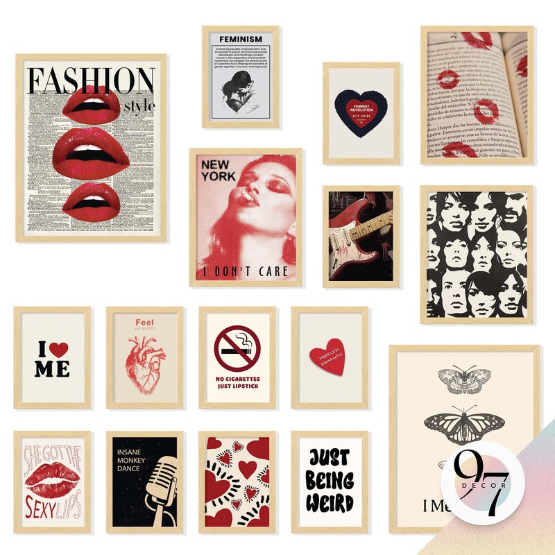 97 Decor Retro Downtown Girl Room Decor Cute Y2k Room Decor 2000s Prints Y2k Posters For Room Aesthetic Pictures Vintage Red Wall Art For Teen Girls College Dorm Decorations 11x14 Unframed